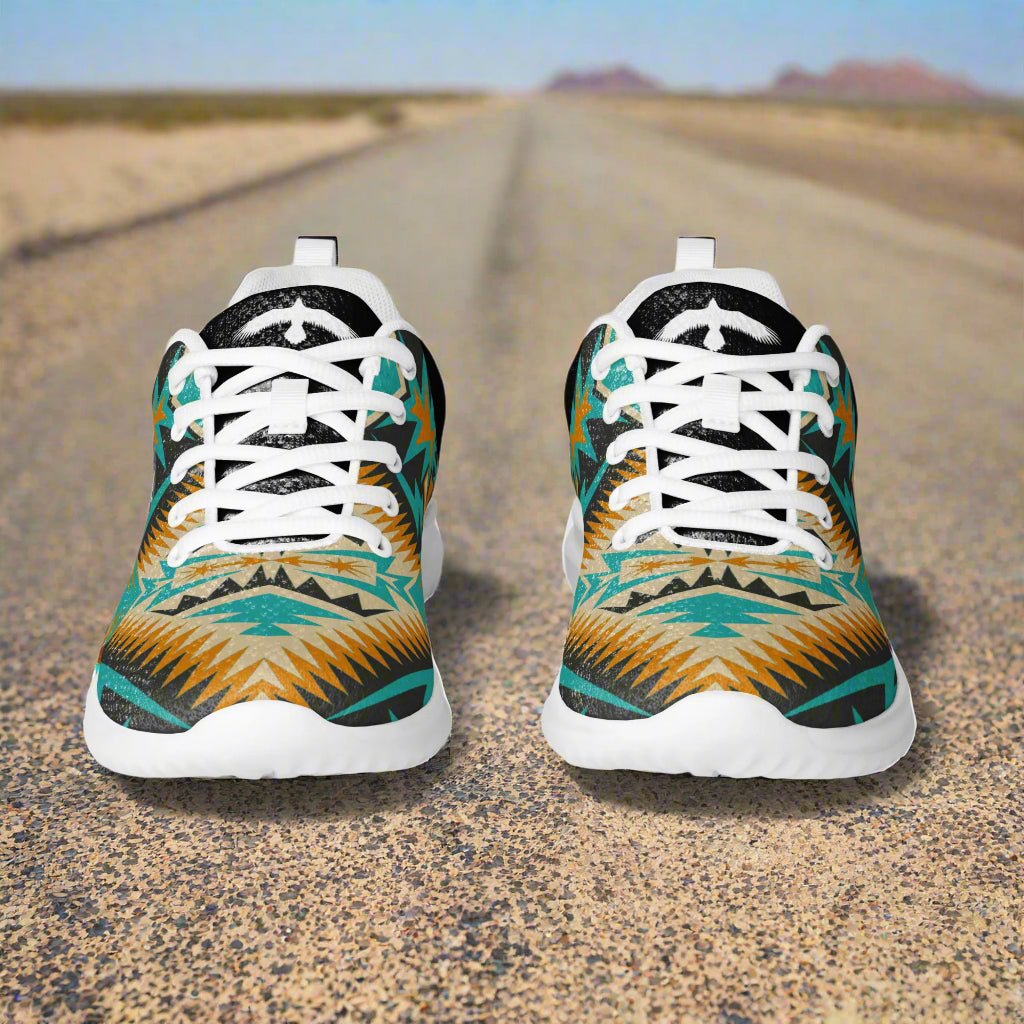 Southwest Print Women’s Custom Athletic Shoes Native American Geometric Pattern