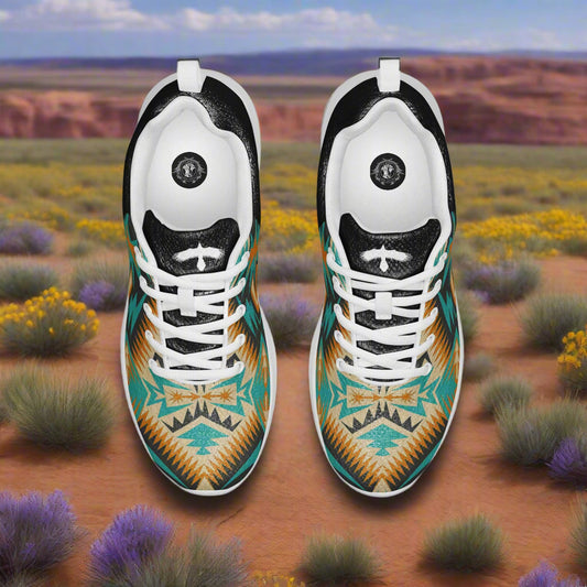 Southwest Print Women’s Custom Athletic Shoes Native American Geometric Pattern