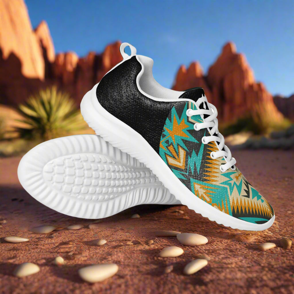 Southwest Print Women’s Custom Athletic Shoes Native American Geometric Pattern