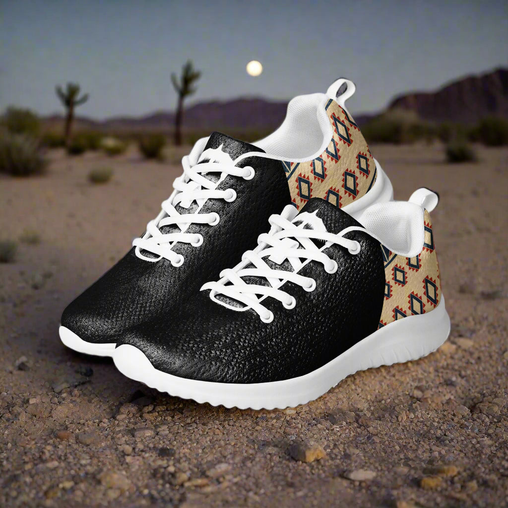 Women’s Southwest Print, Custom Athletic Shoes, Native American Two-Tone Pattern