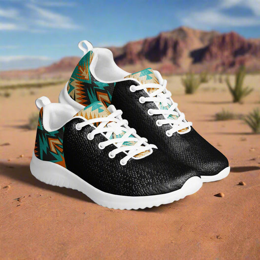Southwest Print Women’s Custom Athletic Shoes Native American Pattern Two Tone