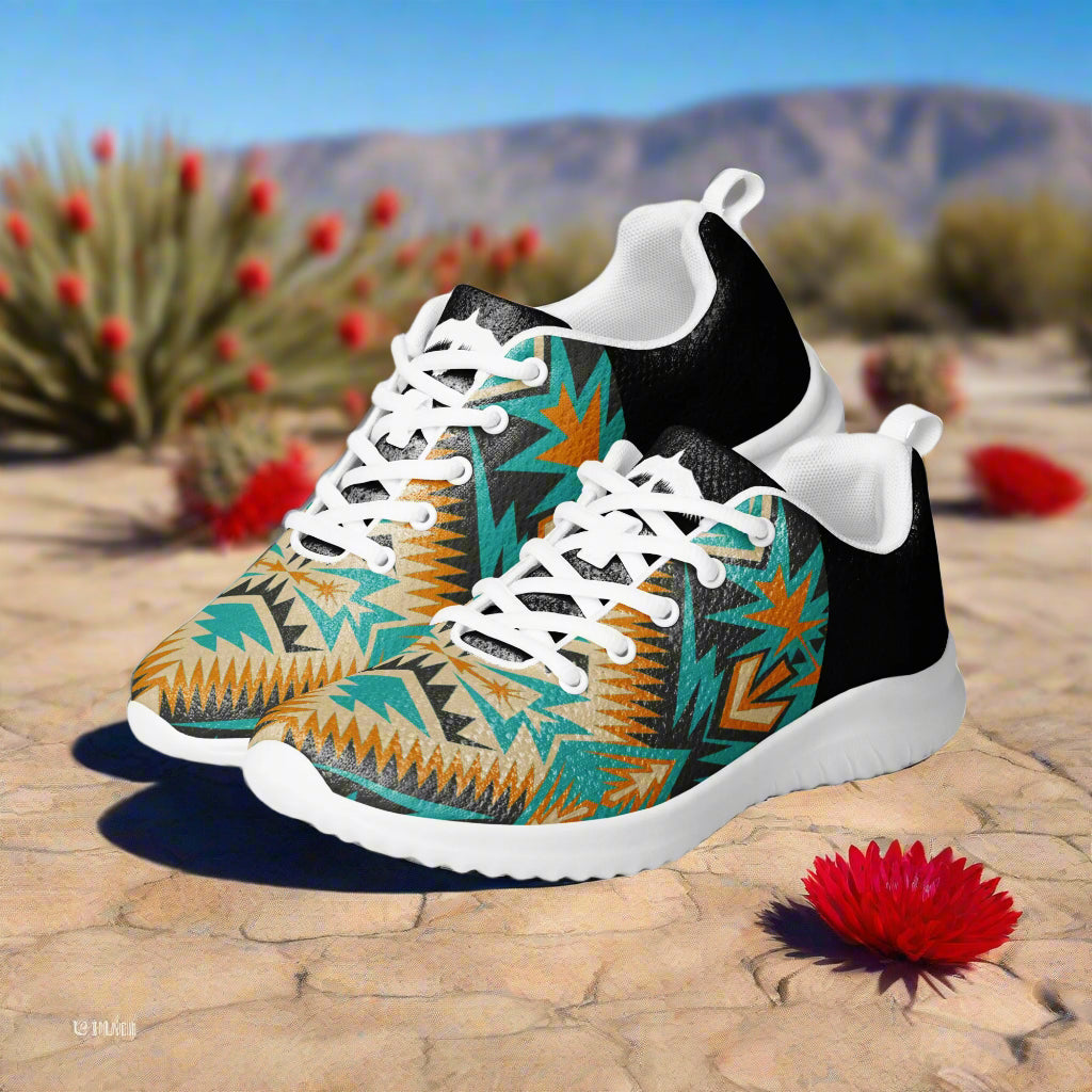 Southwest Print Women’s Custom Athletic Shoes Native American Geometric Pattern