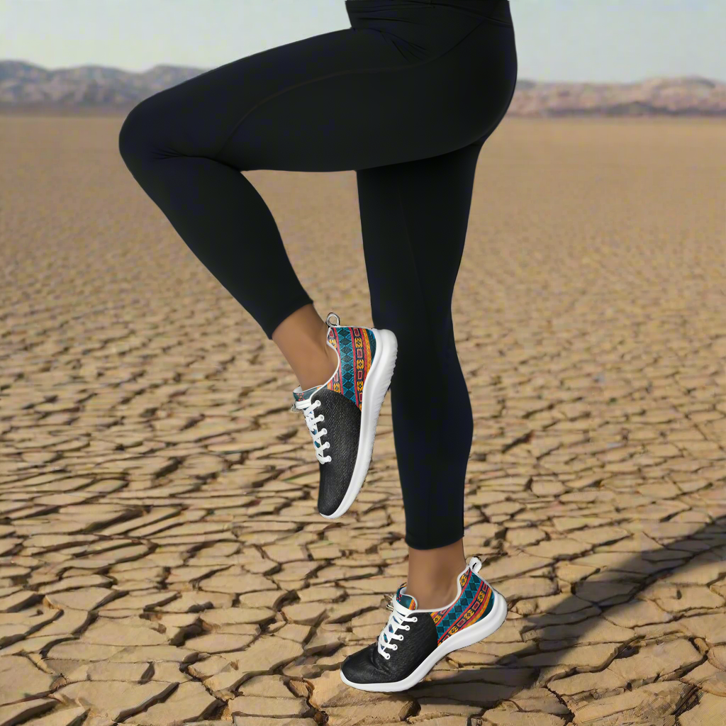 Women’s Southwest Print, Custom Athletic Shoes, Native American Pattern Two Tone