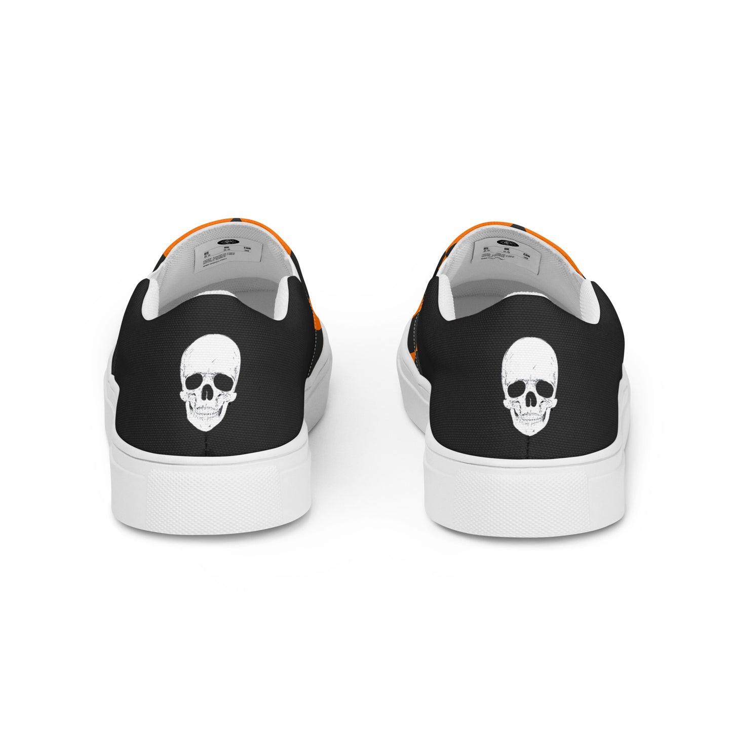 GeoMetro | Women’s Slip-On Canvas Shoes | Harlequin Orange Halftone