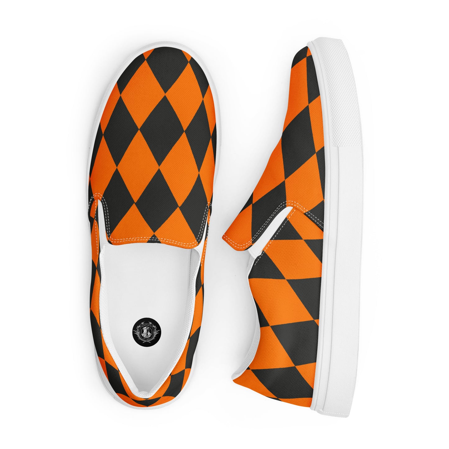 GeoMetro | Women’s Slip-On Canvas Shoes | Harlequin Orange