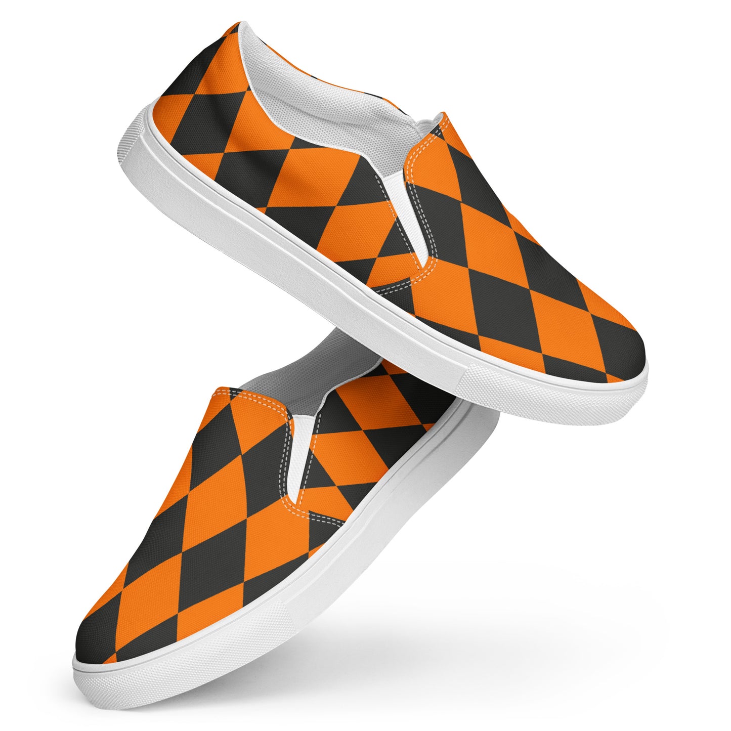 GeoMetro | Women’s Slip-On Canvas Shoes | Harlequin Orange