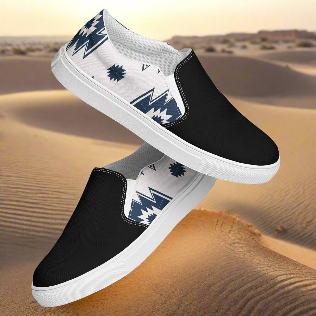 Women’s Southwest Pattern Slip-on Canvas Shoes Two-Tone