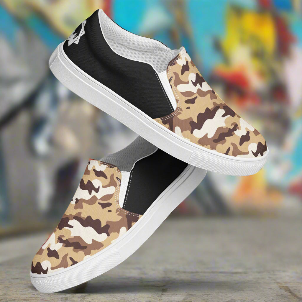 Women’s Slip-On Canvas Shoes Desert Camo Halftone