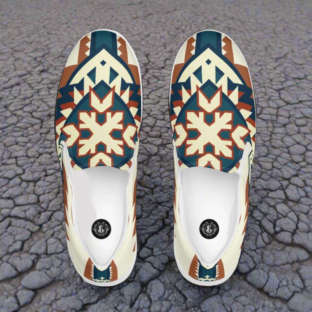 Southwest Pattern Women’s Custom Slip-on Sneakers Native American Geometric Design
