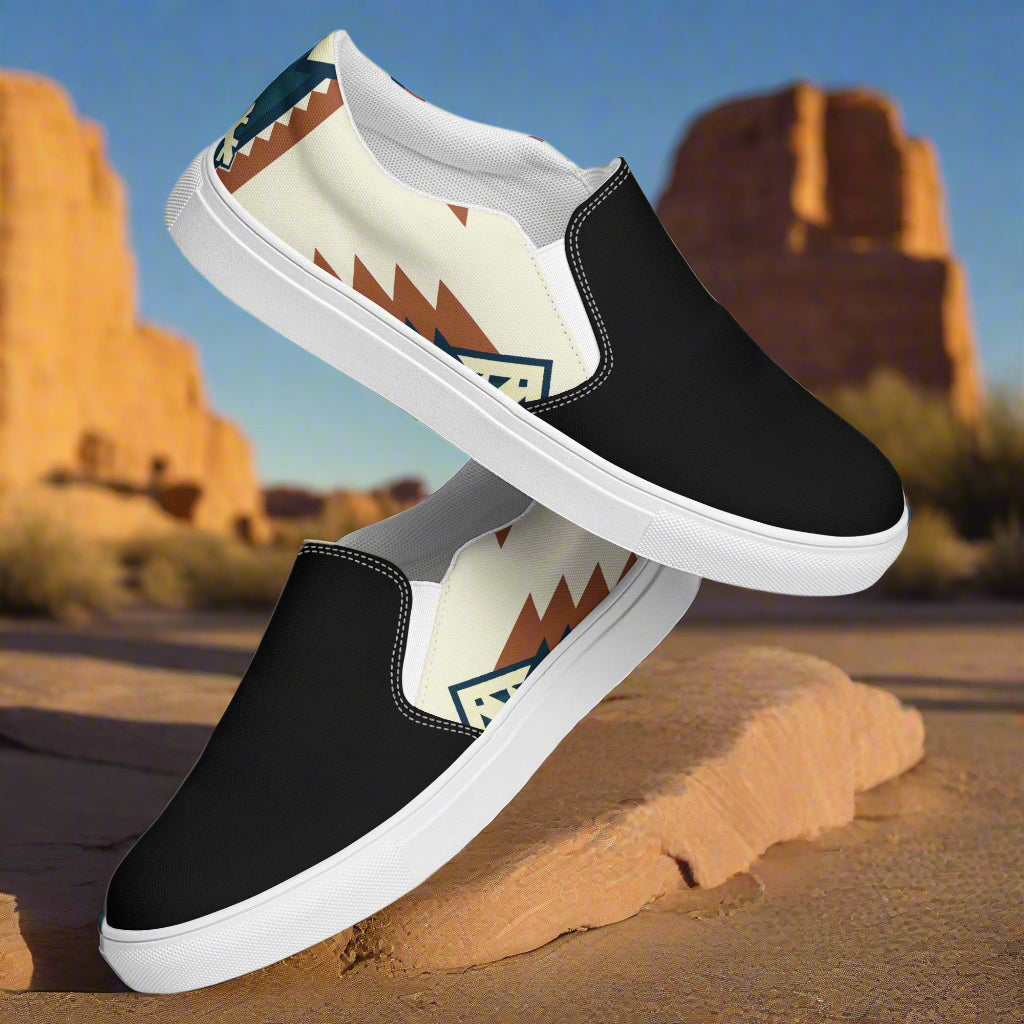 Southwest Patterned Women’s Athletic Shoes Native American Geometric Design Two-tone