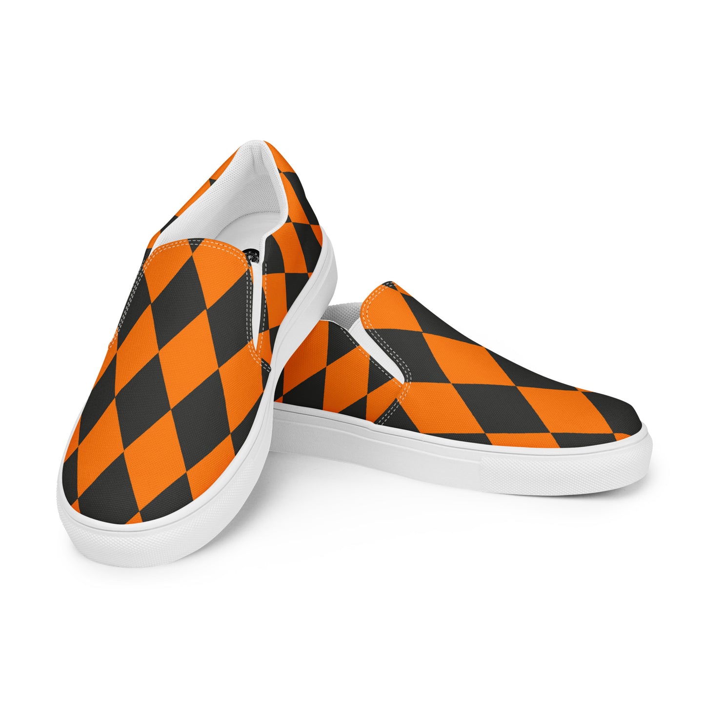 GeoMetro | Women’s Slip-On Canvas Shoes | Harlequin Orange