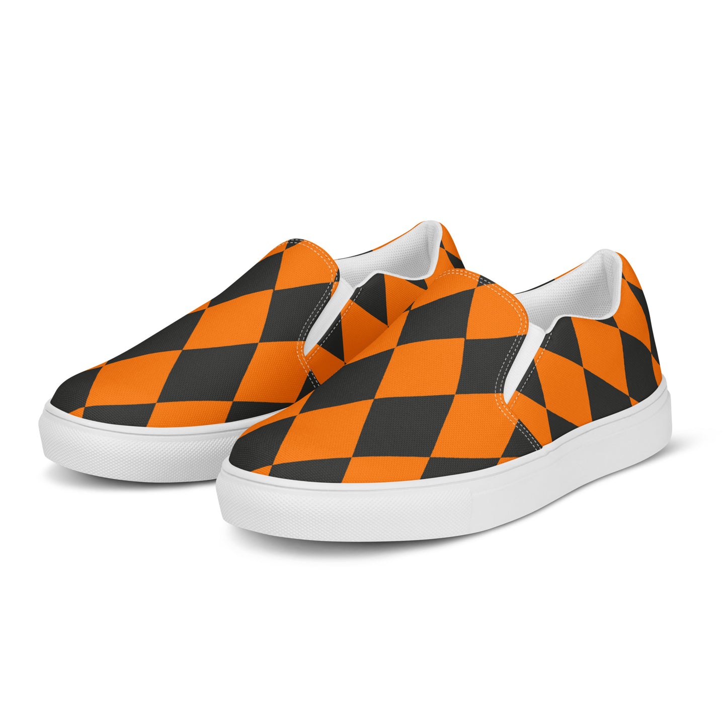 GeoMetro | Women’s Slip-On Canvas Shoes | Harlequin Orange