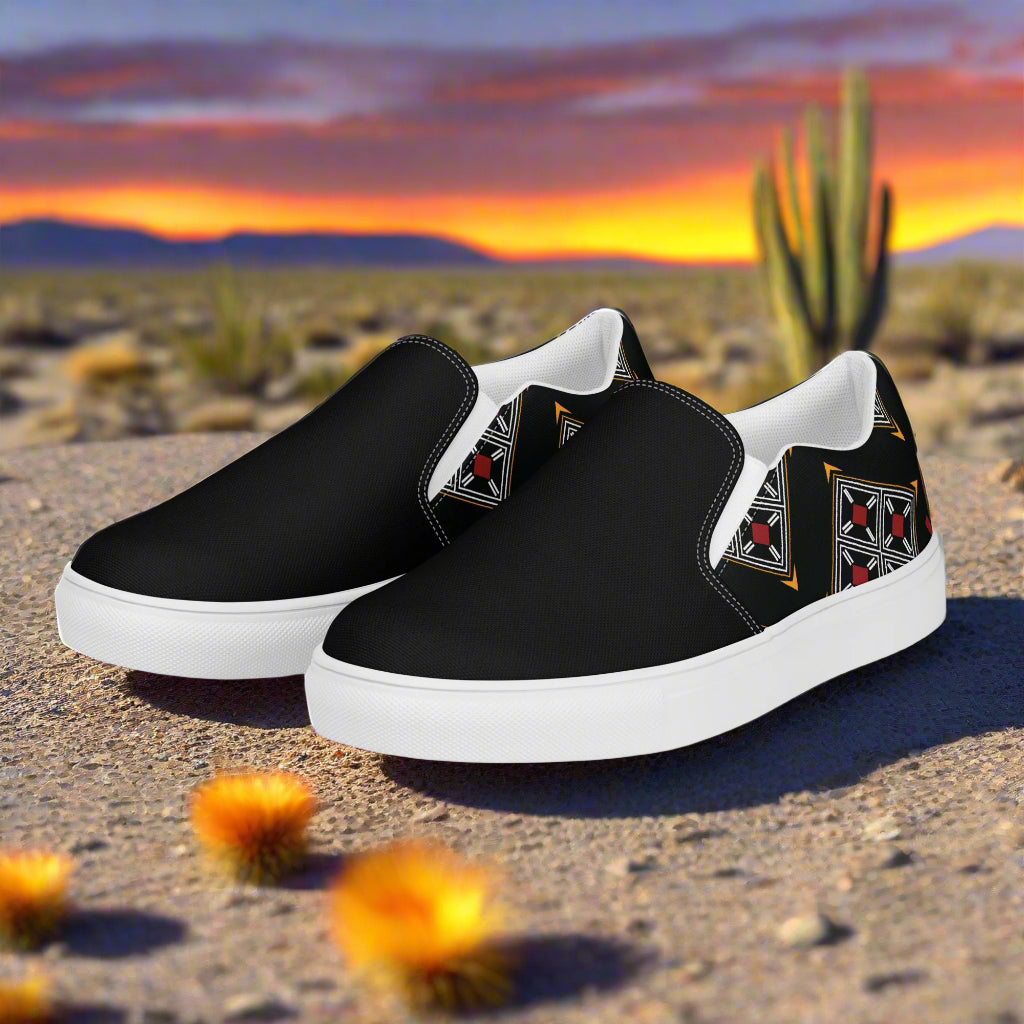 Women’s Southwest Patterned Slip-on Canvas Shoes Two-Tone