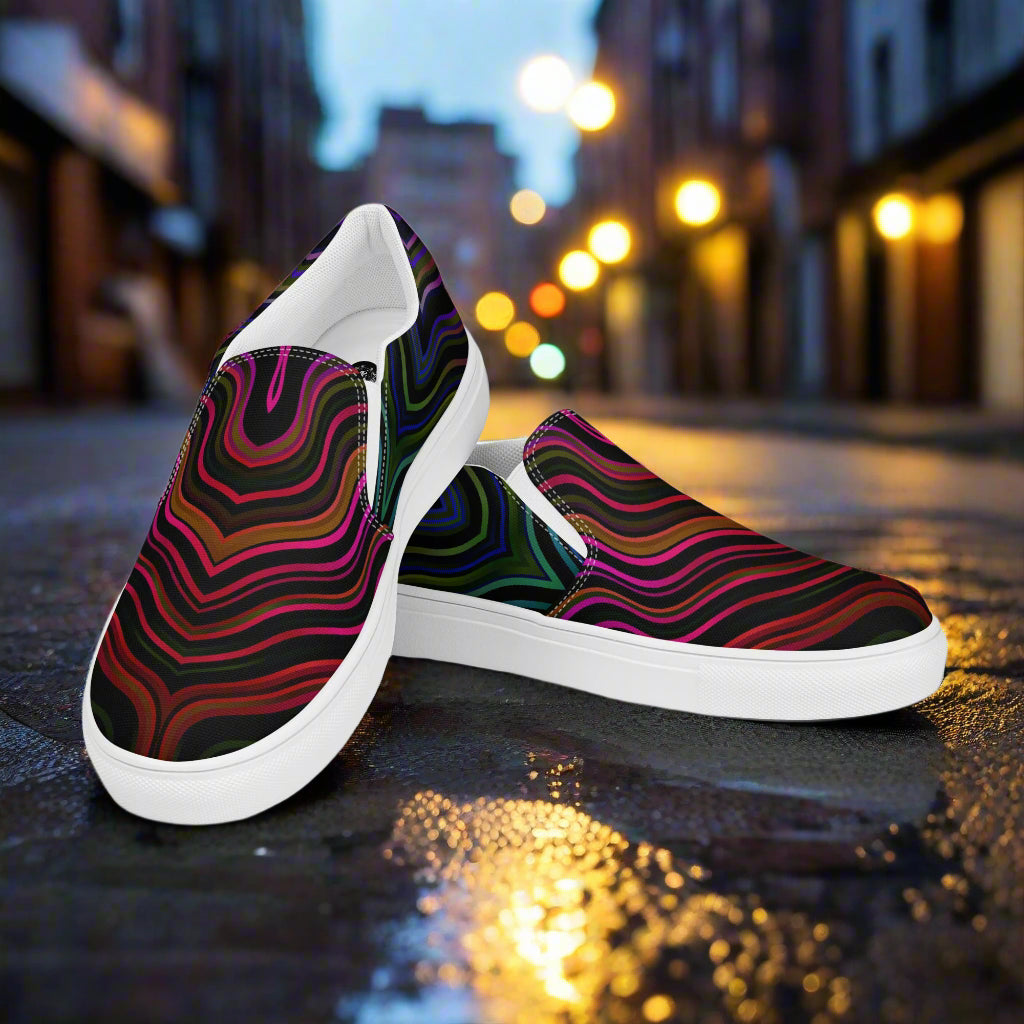 Women’s Slip-On Canvas Shoes Ecstasy Print Multi-Color