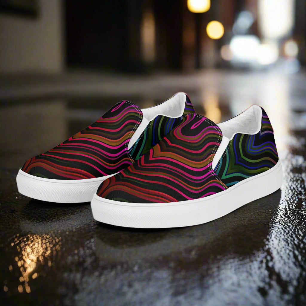 Women’s Slip-On Canvas Shoes Ecstasy Print Multi-Color