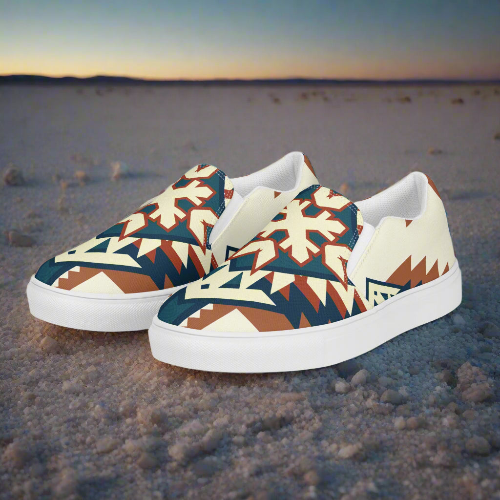 Southwest Pattern Women’s Custom Slip-on Sneakers Native American Geometric Design