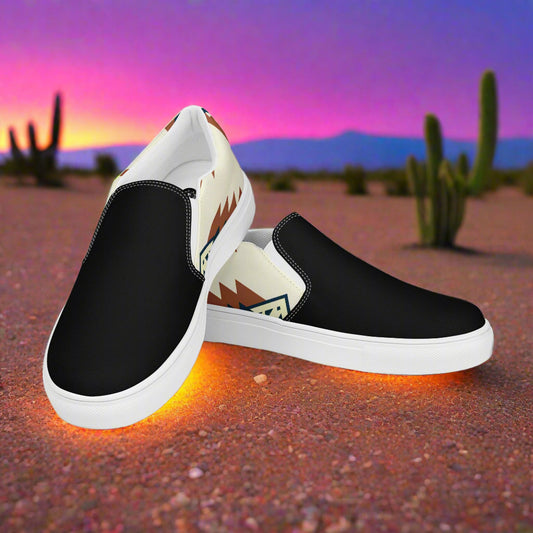 Southwest Patterned Women’s Athletic Shoes Native American Geometric Design Two-tone