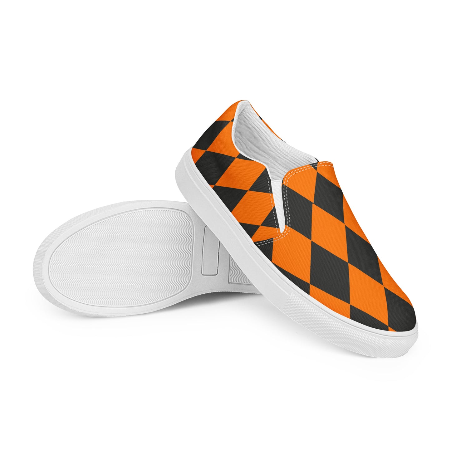 GeoMetro | Women’s Slip-On Canvas Shoes | Harlequin Orange