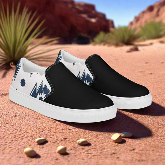Women’s Southwest Pattern Slip-on Canvas Shoes Two-Tone