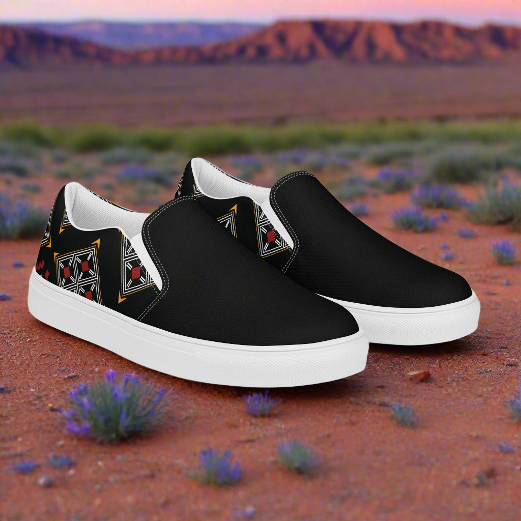 Women’s Southwest Patterned Slip-on Canvas Shoes Two-Tone