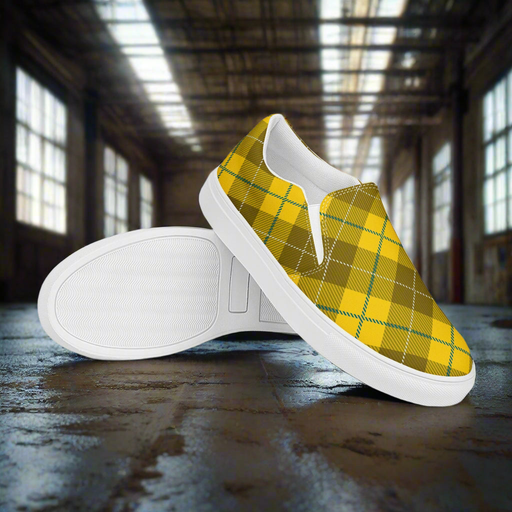 Women’s Slip-On Canvas Shoes Yellow Plaid