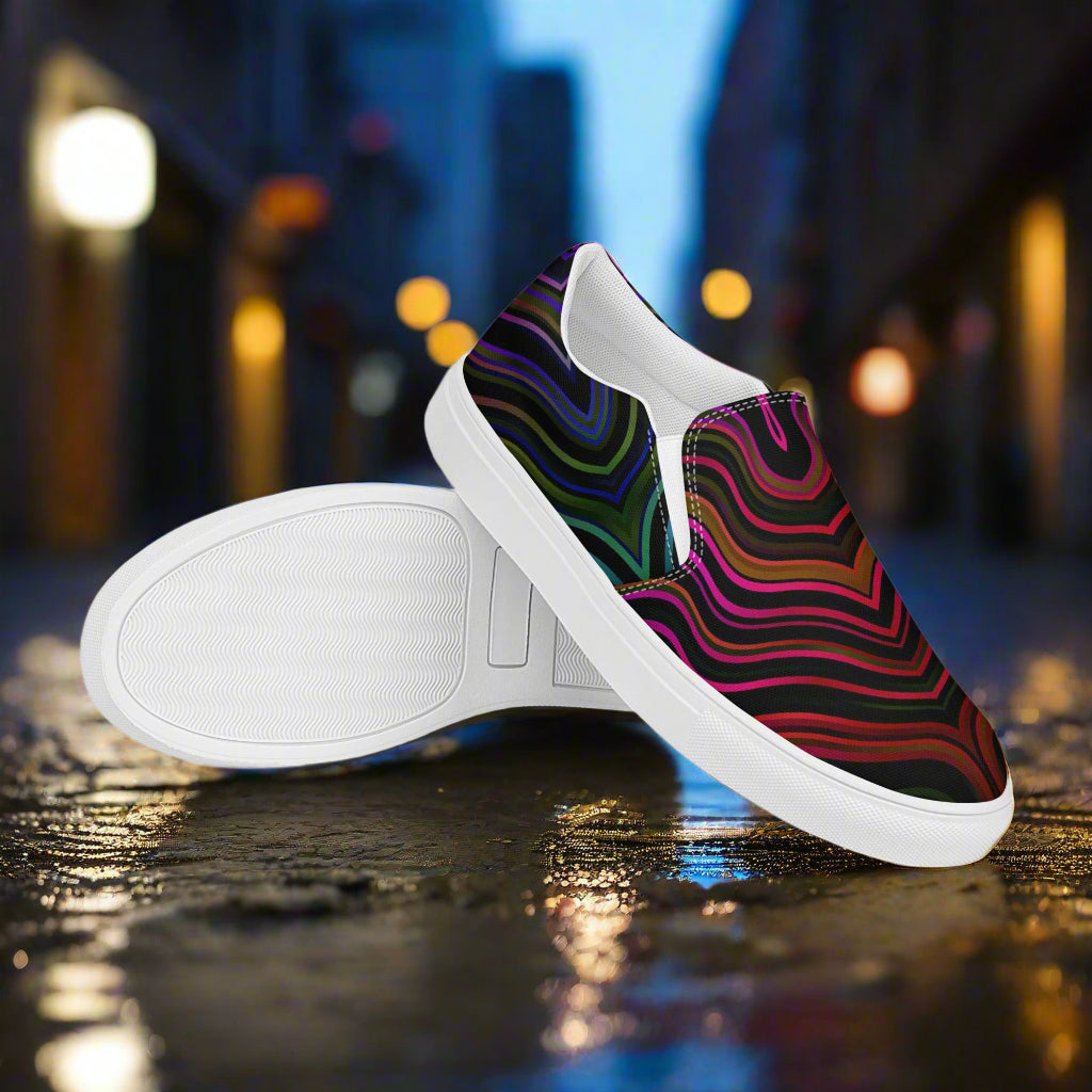 Women’s Slip-On Canvas Shoes Ecstasy Print Multi-Color