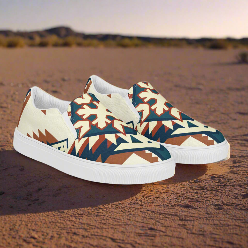 Southwest Pattern Women’s Custom Slip-on Sneakers Native American Geometric Design