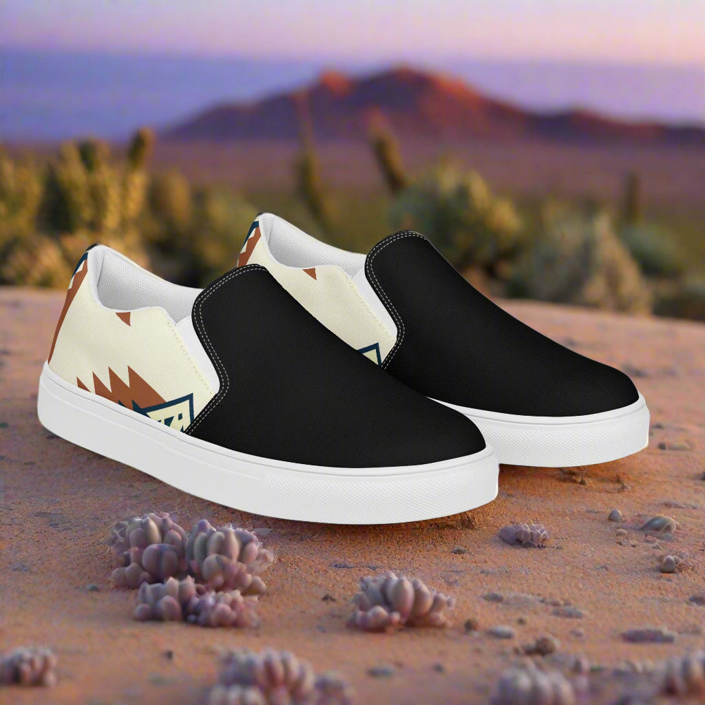 Southwest Patterned Women’s Athletic Shoes Native American Geometric Design Two-tone