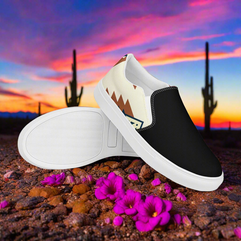 Southwest Patterned Women’s Athletic Shoes Native American Geometric Design Two-tone