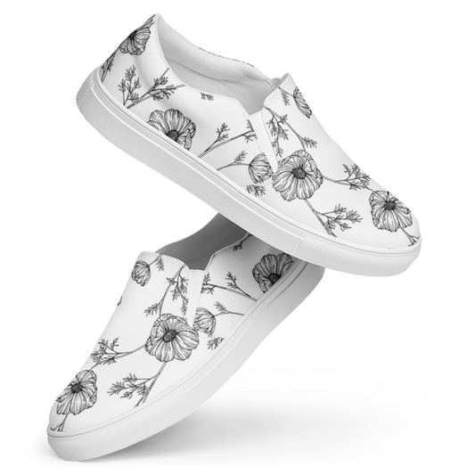 floral print women's slip-on shoes