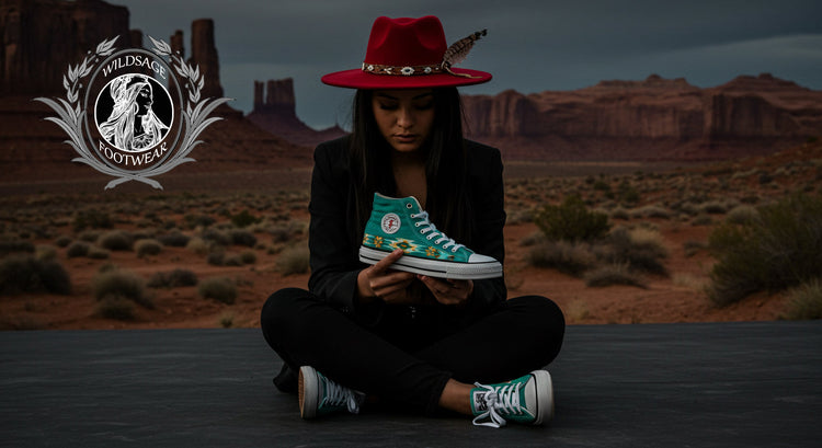 Southwest inspired custom shoes and sneakers from Wildsage.Market