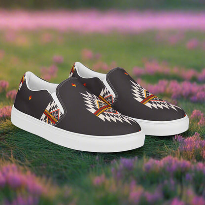 Azteca Southwest Print Slip-on Canvas Shoes with vibrant tribal patterns and comfortable design