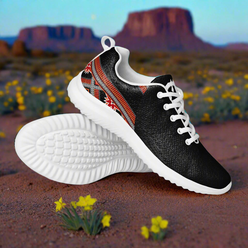 Barbarosa Two Tone Athletic Shoes in black and red with a stylish design for women's activewear