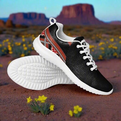 Barbarosa Two Tone Athletic Shoes in black and red with a stylish design for women's activewear