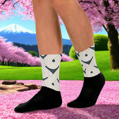 WildSage Market dream cloud designer socks with abstract swirl pattern, perfect for stylish comfort