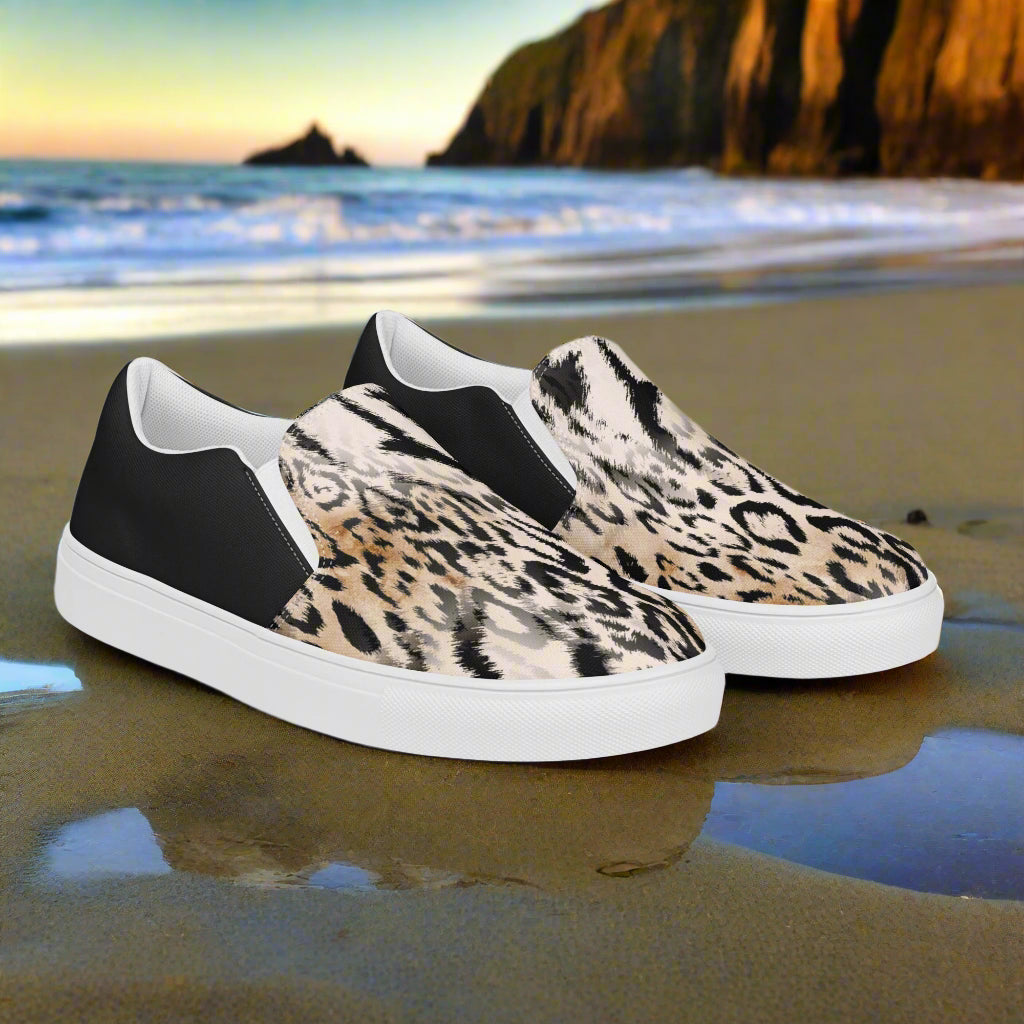 Leopard Halftone Slip-on Canvas Shoes from WildSage Market with a stylish design for casual wear