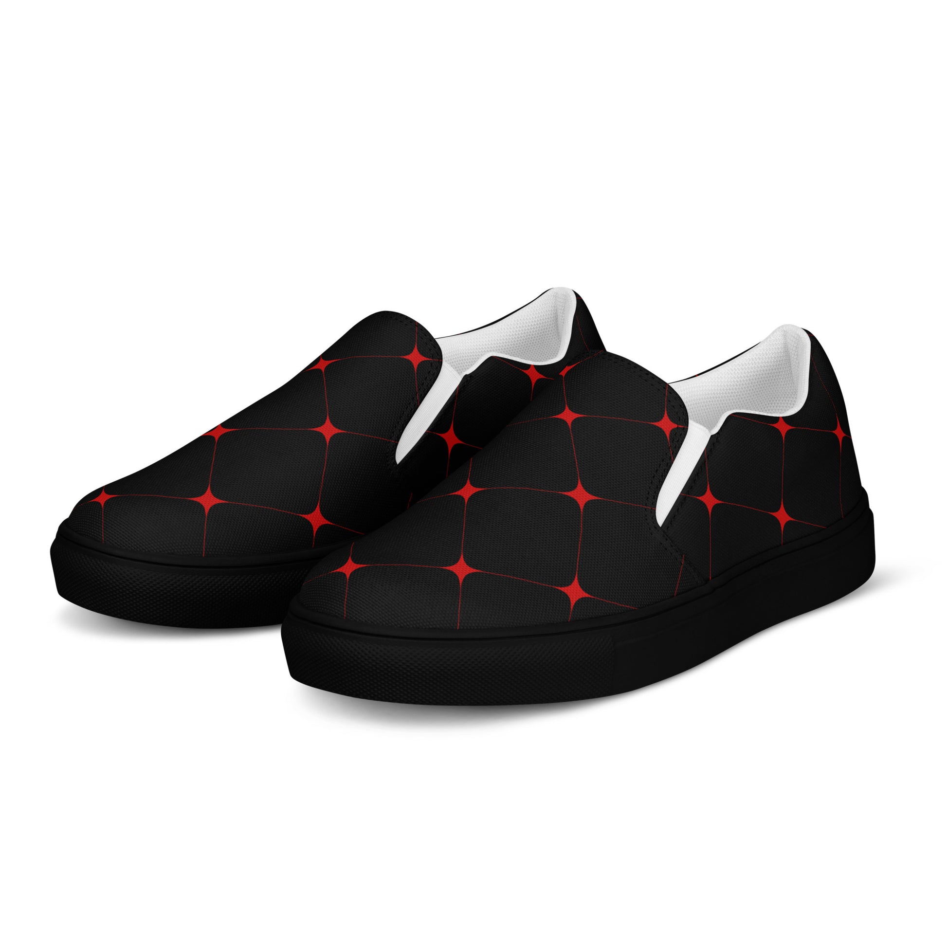 Silk Road | Men’s Slip-on Canvas Shoes | Crimson Diamond - WildSage Market