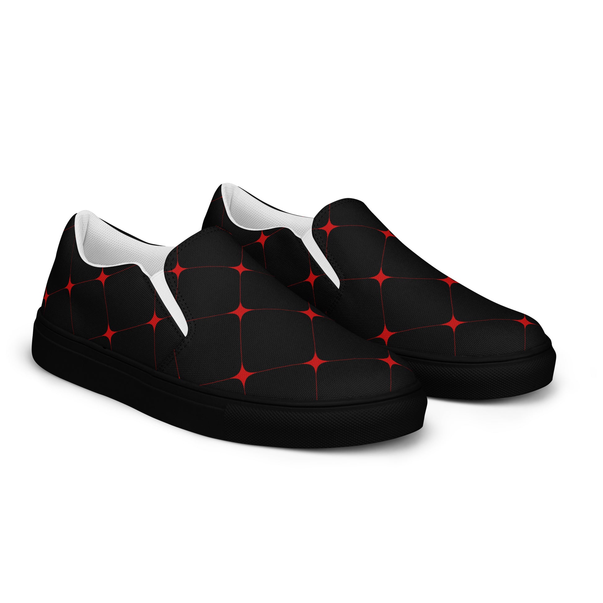 Silk Road | Men’s Slip-on Canvas Shoes | Crimson Diamond - WildSage Market