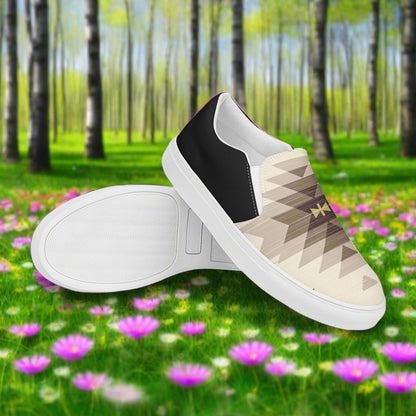 WildSage Market mens slip-on canvas shoes with a stylish geometric design ideal for casual wear