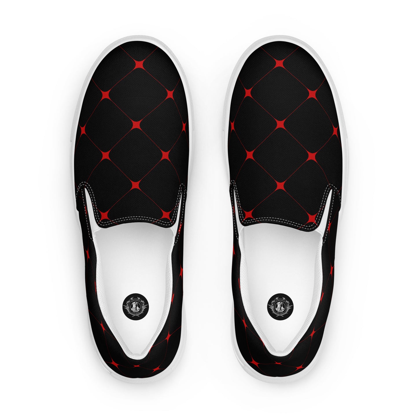 Silk Road | Men’s Slip-on Canvas Shoes | Crimson Diamond - WildSage Market