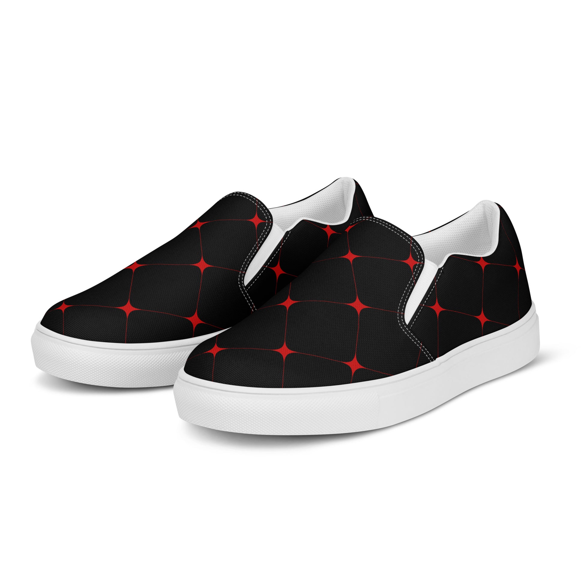 Silk Road | Men’s Slip-on Canvas Shoes | Crimson Diamond - WildSage Market