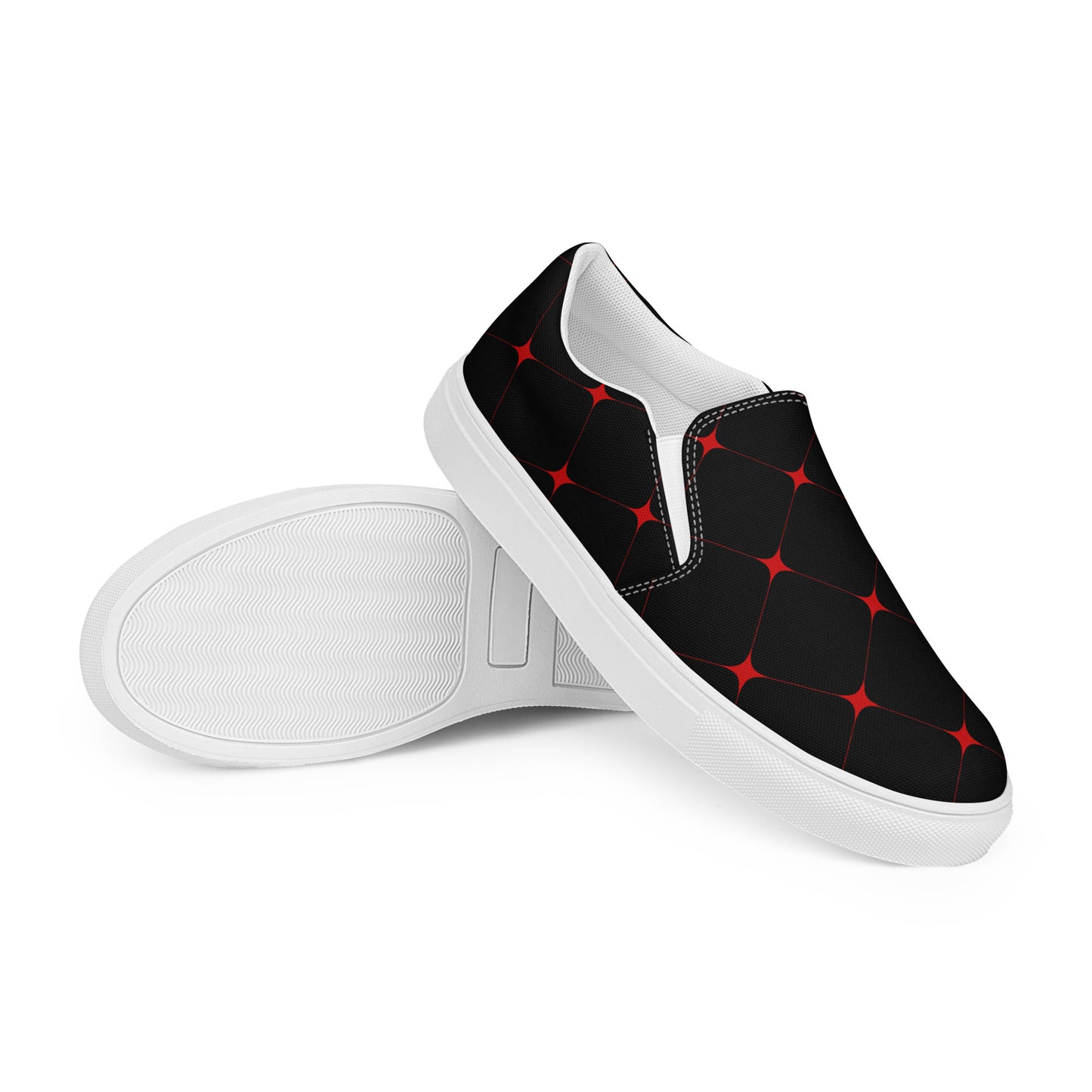 Silk Road | Men’s Slip-on Canvas Shoes | Crimson Diamond - WildSage Market