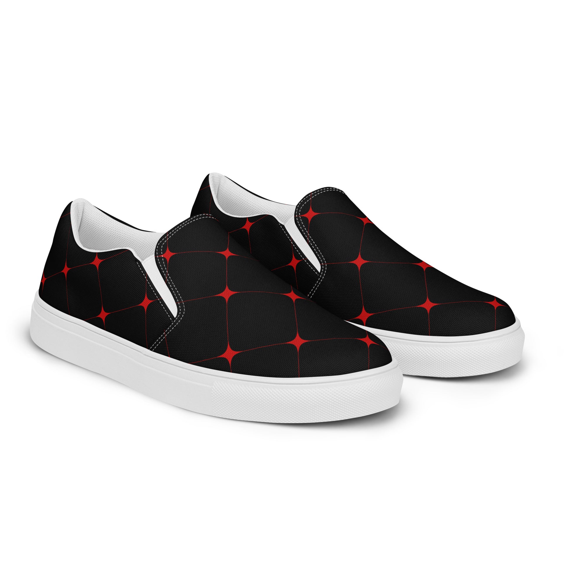 Silk Road | Men’s Slip-on Canvas Shoes | Crimson Diamond - WildSage Market