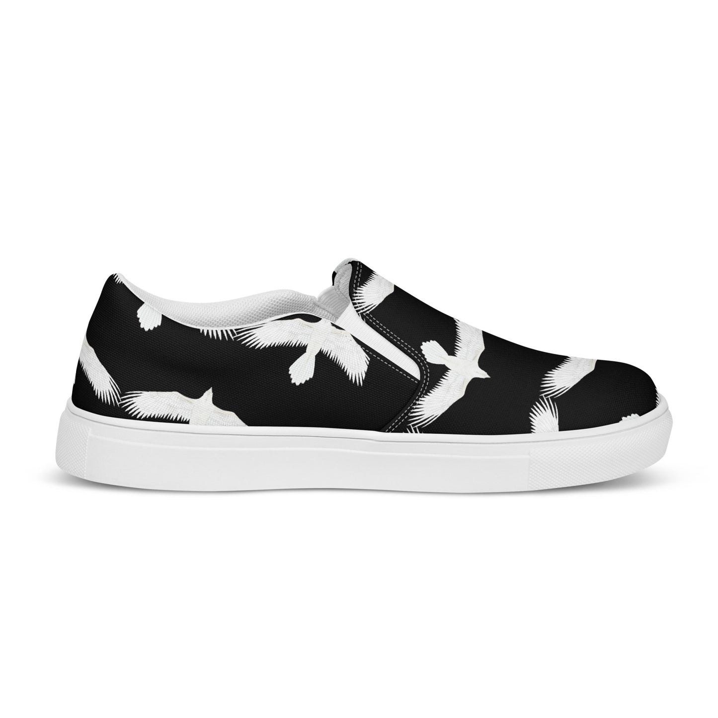 Eden Garden | Men’s Slip-on Canvas Shoes | Raven Pattern Black