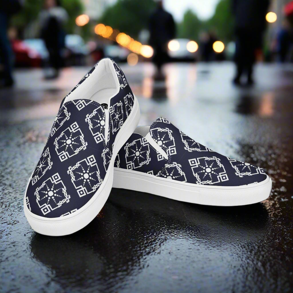 Moroccan Sun Slip-on Canvas Shoes with Stylish Pattern for Comfortable Everyday Wear