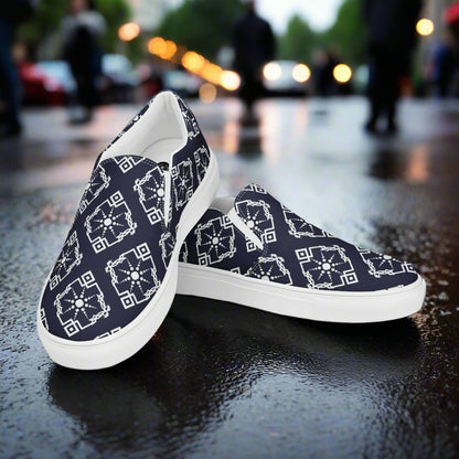 Moroccan Sun Slip-on Canvas Shoes with Stylish Pattern for Comfortable Everyday Wear