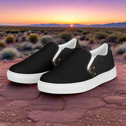 Morocco Two Tone Slip-on Canvas Shoes in Black with Stylish Design for Everyday Wear