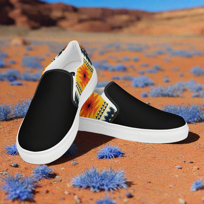 Slip-on Canvas Shoes Nakai Two Tone with a stylish black and patterned design for casual wear