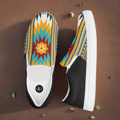 Colorful Slip-on Canvas Shoes Nakona Halftone with bold Southwest patterns for stylish casual wear