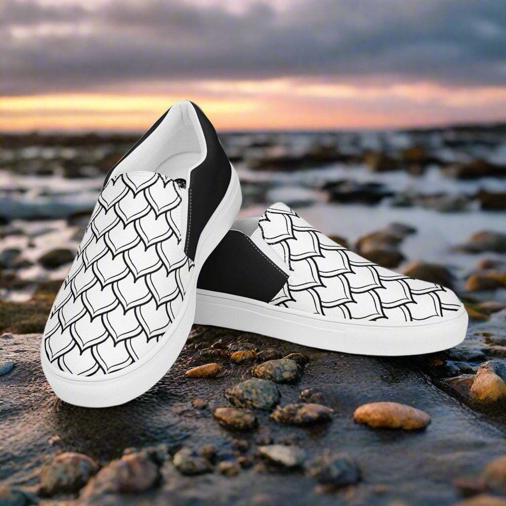 Ottomon Halftone Slip-on Canvas Shoes with Stylish Black and White Design for Comfortable Wear
